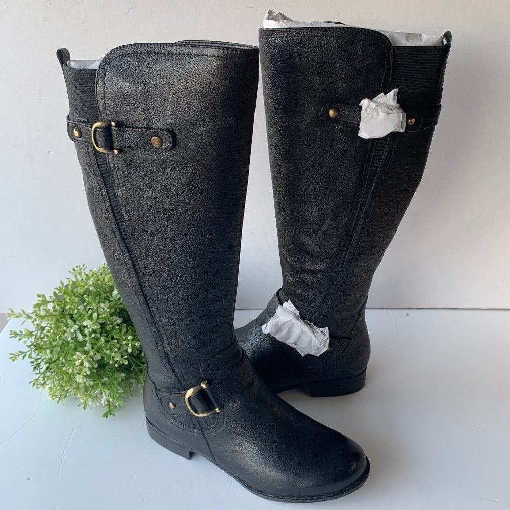 Naturalizer Jillian Tall Riding Boot Black Leather